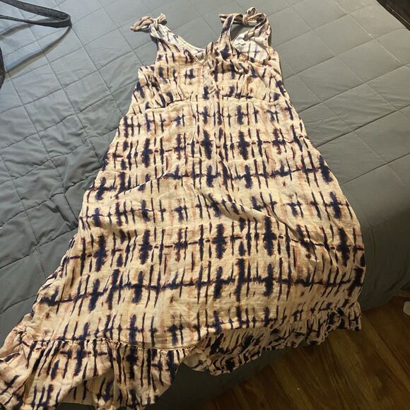 XXL Boho Maxi Dress Tie Dye/Shibori Flowy Summer Dress Pockets - Picture 5 of 6